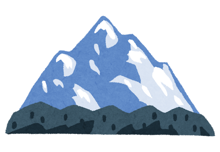 Picture of a cartoon mountain from Irasutoya