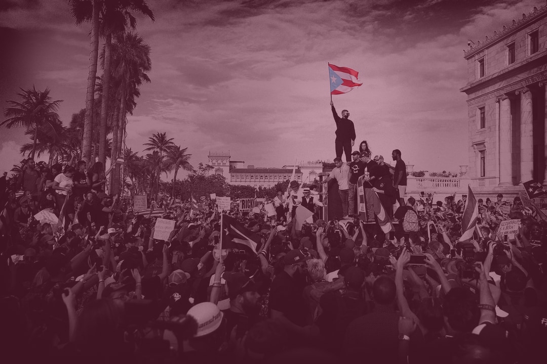 Protests against Governor Ricardo Rosselló in 2019. (Joe Raedle/Getty Images)